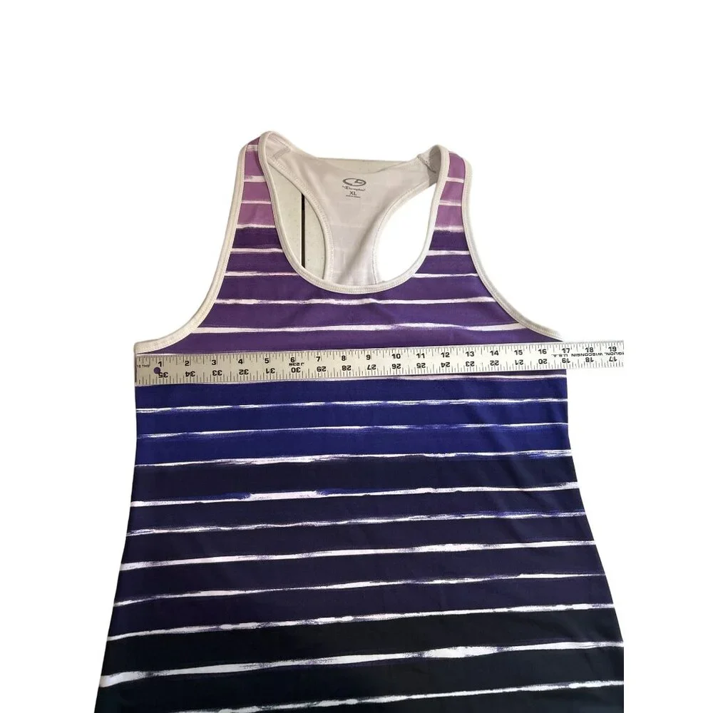 Champion Womens Striped Racerback Tank Top Bundle - Size XL Blue & Purple - Picture 13 of 15